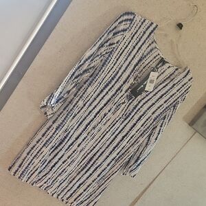 Olivia & Jane Blue Stripe V-Neck Tunic Top